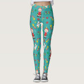 Feestelijke wintervakantie Regenboog Eenhoorn Kers Leggings (Voorkant)