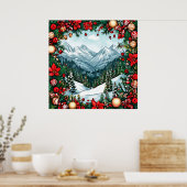 Feestelijke winterwonderlandscène poster (Keuken)