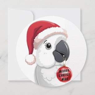 Feestelijke witte en rode kerst met leuke Santa pa Feestdagenkaart