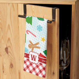 Feestelijke Witte Kerst Keuken Handdoek
