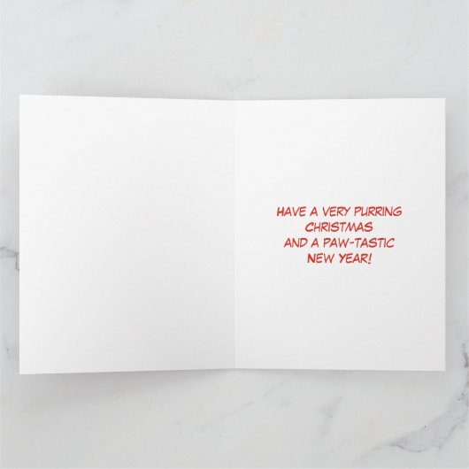 Feestelijke witte kitten in een Santa Hat Kaart (Binnen)