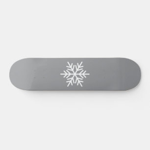 Feestelijke Witte Nordic Snowflake Grijze Achtergr Persoonlijk Skateboard