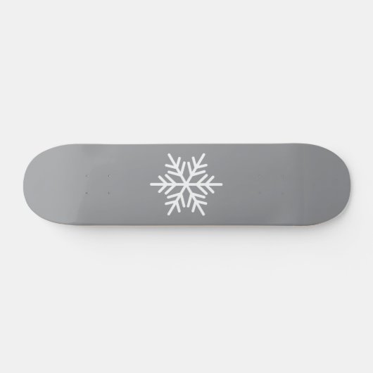 Feestelijke Witte Nordic Snowflake Grijze Achtergr Persoonlijk Skateboard (Horizontaal)