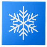 Feestelijke witte Nordic Snowflake op felblauw Tegeltje<br><div class="desc">Dit feestelijke seizoensgebonden ontwerp heeft een enkele witte Scandinavische sneeuwvlok gecentreerd op een helderblauwe achtergrond.</div>
