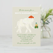 Feestelijke Witte Olifant Feest Illustratie Kaart (Staand voorkant)