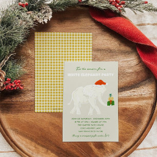 Feestelijke Witte Olifant Feestparty Illustratie Kaart