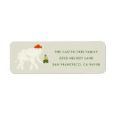 Feestelijke Witte Olifant Geïllustreerd Terugkeer  Etiket (Voorkant)