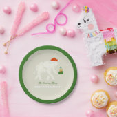 Feestelijke Witte Olifant Party Geïllustreerd Cust Papieren Bordje (Feest)