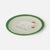 Feestelijke Witte Olifant Party Geïllustreerd Cust Papieren Bordje (Gekanteld)