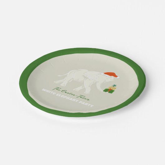 Feestelijke Witte Olifant Party Geïllustreerd Cust Papieren Bordje (Gekanteld)