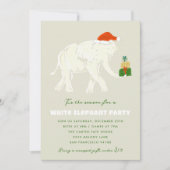 Feestelijke witte olifanten partij geïllustreerd kaart (Voorkant)