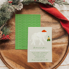 Feestelijke witte olifanten partij geïllustreerd kaart