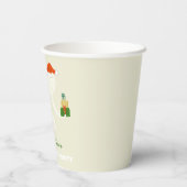 Feestelijke witte olifanten partij geïllustreerd papieren bekers (Achterkant)