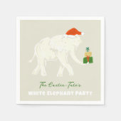 Feestelijke witte olifanten partij geïllustreerd servet (Voorkant)