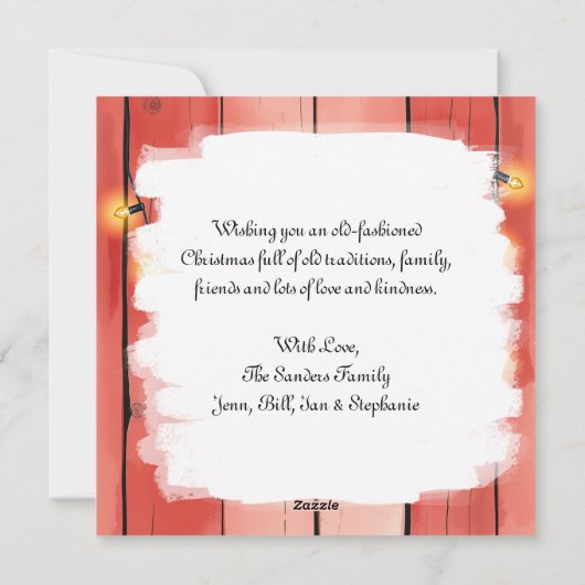 Feestelijke Witte Paard en Kardinaal Kerstmis Feestdagenkaart (Achterkant)