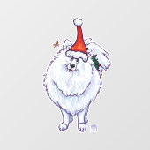 Feestelijke witte Pommerse raamkleuring Raamsticker (Vel)