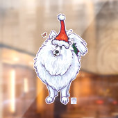 Feestelijke witte Pommerse raamkleuring Raamsticker (Vel 2)