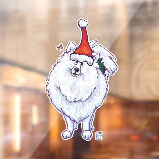 Feestelijke witte Pommerse raamkleuring Raamsticker (Vel 2)