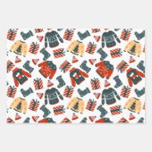 Feestelijke witte, rode & groene lelijke Kersttrui Inpakpapier Vel (Voorkant 3)