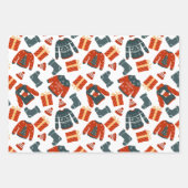 Feestelijke witte, rode & groene lelijke Kersttrui Inpakpapier Vel (Voorkant)