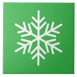 Feestelijke witte Scandinavische sneeuwvlok op hel Tegeltje