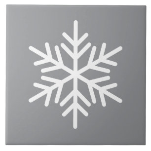 Feestelijke witte Scandinavische sneeuwvlok op mod Tegeltje