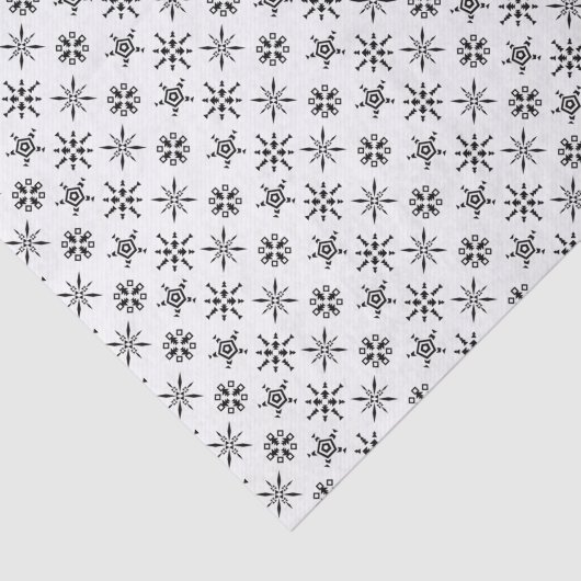 Feestelijke witte sneeuwvlok Kerstpatroon Tissuepapier (Detail)