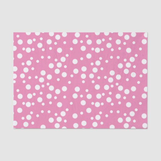 Feestelijke witte stippen op roze tissuepapier (Voorkant)