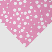 Feestelijke witte stippen op roze tissuepapier (Detail)
