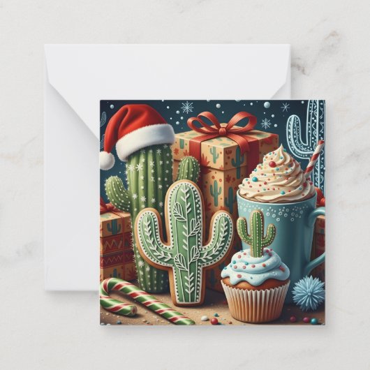 Feestelijke woestijn kerstscene notitiekaartje (Achterkant)