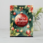 Feestelijke wonderen Premium Wenskaarten Folie Feestdagenkaart (Staand Voorkant)