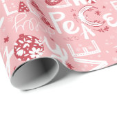 Feestelijke woorden roze & rood inpakpapier (Rol Hoek)
