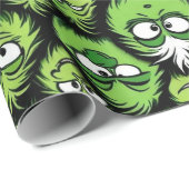 Feestelijke Wrap Wonderland 'Groene Kerstmonster' Cadeaupapier (Rol Hoek)