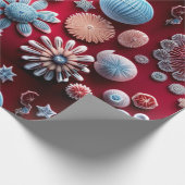 Feestelijke Wrap Wonderland 'Rode en Blauwe Sneeuw Cadeaupapier (Hoek)