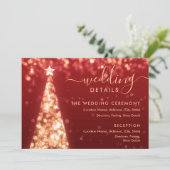 Feestelijke Xmas Tree Gold Red Wedding Details Kaa Kaart (Staand voorkant)