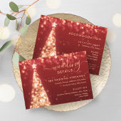Feestelijke Xmas Tree Gold Red Wedding Details Kaa Kaart