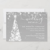 Feestelijke Xmas Tree Silver Wedding Details Kaart (Voorkant)