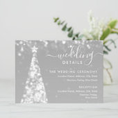 Feestelijke Xmas Tree Silver Wedding Details Kaart (Staand voorkant)