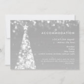 Feestelijke Xmas Tree Silver Wedding Details Kaart (Achterkant)