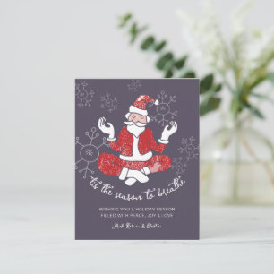 Feestelijke Yoga Kerstman Seizoen om te Ademhalen Feestdagenkaart