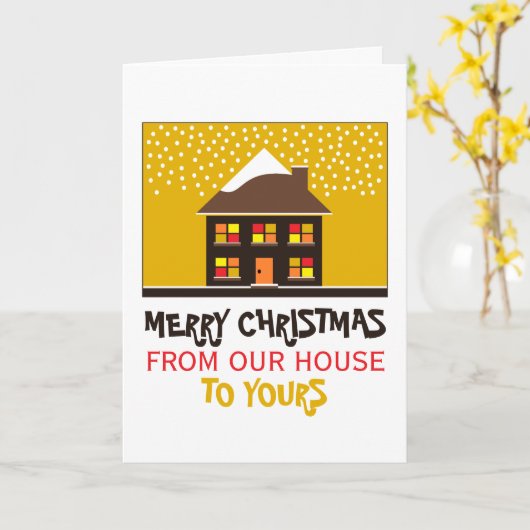 feestelijke zaal, kerstgroet kaart (Gele Bloem)