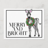 feestelijke Zebra | rode groene borstkreep Briefkaart (Voorkant)