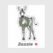 feestelijke Zebra | rode groene borstkreep Sticker (Vel)