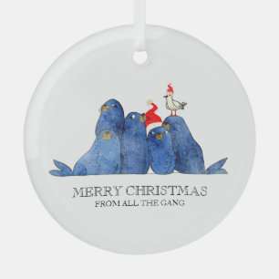 Feestelijke Zee Leeuwen Waterverf Ornament