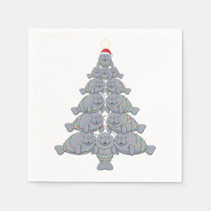 Feestelijke Zeekoe Kerstboom met Magische Oceaan Servet
