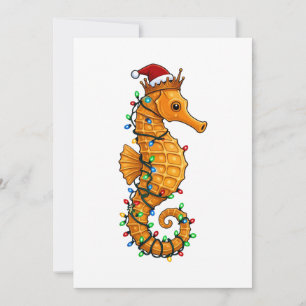 Feestelijke Zeepaardje met een Kerstmanhoed voor e Aankondiging