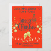 Feestelijke zeer vrolijke familie kerstflat kaart (Voorkant)