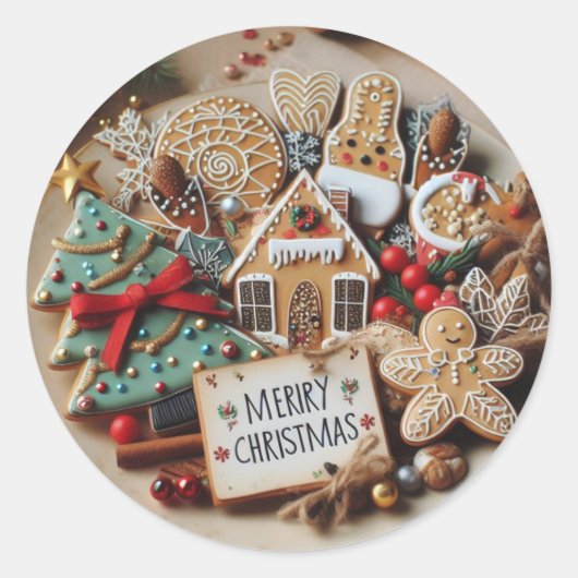 Feestelijke zegels: Merry Christmas Stickers & lab (Voorkant)