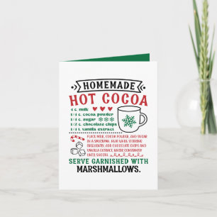 Feestelijke zelfgemaakte cacao recept aanpasbaar feestdagen kaart