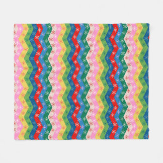Feestelijke zigzag lint fleece deken